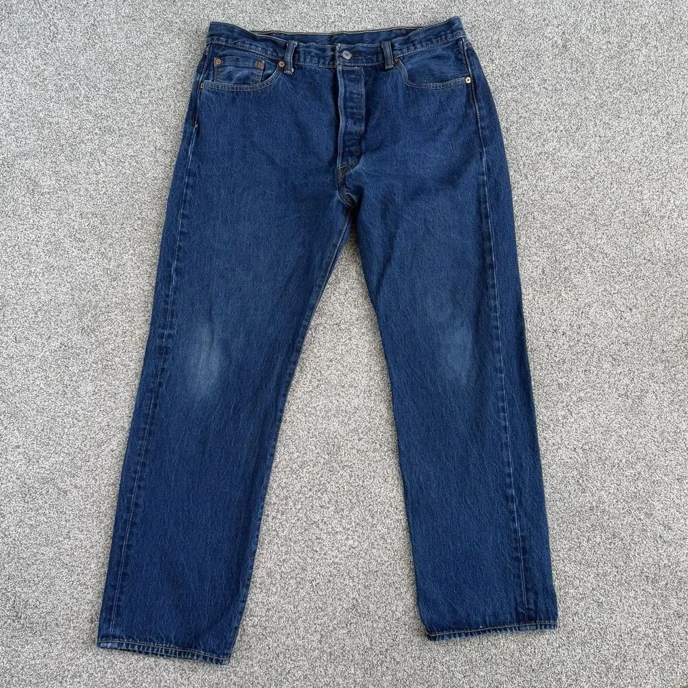 Levis 501 Original Fit Shrink To Fit Jeans Mens Denim Button Fly 40x34 (36x31)